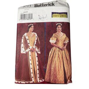 Butterick 3713 Pattern Queen Royal Elizabeth Sizes 6-10 Historical Costume UNCUT